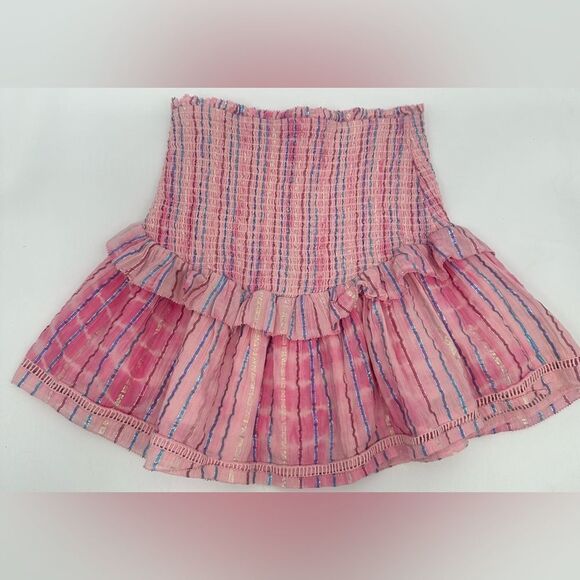 Saylor Magdalena Pink Metallic Stripe Skirt Size XS - Picture 1 of 7